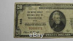 $20 1929 Wooster Ohio OH National Currency Bank Note Bill Ch. #5065 Fine! RARE