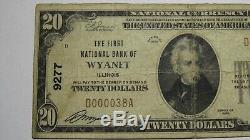 $20 1929 Wyanet Illinois IL National Currency Bank Note Bill! Ch. #9277 FINE