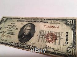 $20 Whitney National Bank of New Orleans National Currency 1929 Money #3069