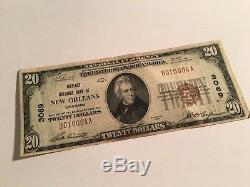 $20 Whitney National Bank of New Orleans National Currency 1929 Money #3069