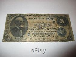$5 1882 Athol Massachusetts MA National Currency Bank Note Bill #2172 Date Back