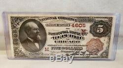 $5 1882 Chicago National Currency Bank Note Brown Back (Very High Grade)