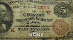 $5 1882 Galion Ohio OH Brown Back National Currency Bank Note Bill! #1984 RARE