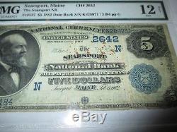 $5 1882 Searsport Maine ME National Currency Bank Note Bill! Ch. #2642 Date Back