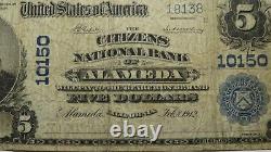 $5 1902 Alameda California CA National Currency Bank Note Bill! Ch. #10150 FINE