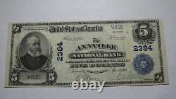 $5 1902 Annville Pennsylvania PA National Currency Bank Note Bill! Ch. #2384 VF+