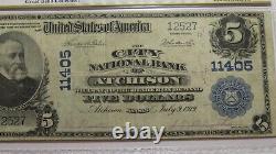 $5 1902 Atchison Kansas KS National Currency Bank Note Bill Ch. #11405 PCGS VF25