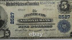 $5 1902 Atlantic City New Jersey NJ National Currency Bank Note Bill #2527 FINE+