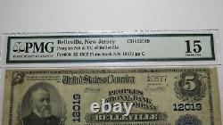 $5 1902 Belleville New Jersey NJ National Currency Bank Note Bill Ch. #12019 PMG