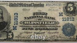 $5 1902 Blissfield Michigan MI National Currency Bank Note Bill #11813 PMG F15