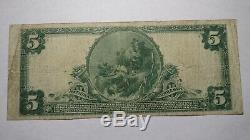 $5 1902 Brownsville Pennsylvania PA National Currency Bank Note Bill #648 FINE
