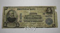 $5 1902 Carrollton Missouri MO National Currency Bank Note Bill! Ch. #4079 RARE