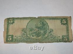 $5 1902 Chicago Illinois IL National Currency Bank Note Bill! Ch #4605! Republic