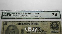 $5 1902 Corning New York National Currency Bank Note Bill Ch #2655 PMG! VF20