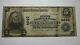 $5 1902 Hempstead New York Ny National Currency Bank Note Bill! Ch. #4880 Fine