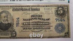 $5 1902 Henderson North Carolina NC National Currency Bank Note Bill Ch. #7564
