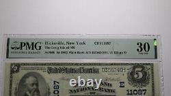 $5 1902 Hicksville New York NY National Currency Bank Note Bill #11087 VF30 PMG