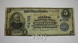 $5 1902 Holyoke Massachusetts MA National Currency Bank Note Bill Ch. #4703 FINE