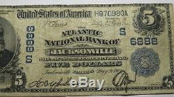 $5 1902 Jacksonville Florida FL National Currency Bank Note Bill! Ch. #6888 Fine