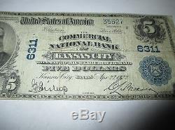 $5 1902 Kansas City Kansas KS National Currency Bank Note Bill! Ch. #6311 FINE