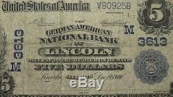 $5 1902 Lincoln Illinois IL National Currency Bank Note Bill Ch #3613 RARE TITLE