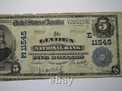 $5 1902 Linden New Jersey NJ National Currency Bank Note Bill Ch. #11545 Error