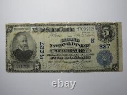 $5 1902 New Haven Connecticut CT National Currency Bank Note Bill Ch. #227 RARE