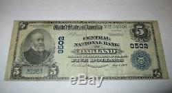 $5 1902 Oakland California CA National Currency Bank Note Bill! Ch. #9502 FINE