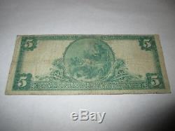 $5 1902 Plainfield New Jersey NJ National Currency Bank Note Bill! Ch. #447 FINE