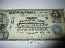 $5 1902 Pomona California CA National Currency Bank Note Bill! Ch #3518 FINE