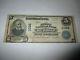 $5 1902 Richmond Indiana In National Currency Bank Note Bill! Ch. #1988 Vf