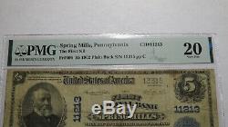 $5 1902 Spring Mills Pennsylvania PA National Currency Bank Note Bill #11213 PMG
