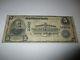 $5 1902 Sumter South Carolina National Currency Bank Note Bill! Ch. #10660 Rare