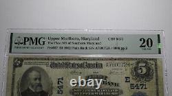 $5 1902 Upper Marlboro Maryland MD National Currency Bank Note Bill #5471 VF20