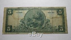 $5 1902 Vallejo California CA National Currency Bank Note Bill! #9573 Date Back