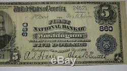 $5 1902 Washington New Jersey NJ National Currency Bank Note Bill Ch. #860 VF
