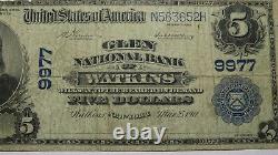 $5 1902 Watkins New York NY National Currency Bank Note Bill! Ch. #9977 Glen