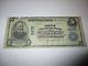 $5 1902 Watkins New York Ny National Currency Bank Note Bill! Ch. #9977 Rare