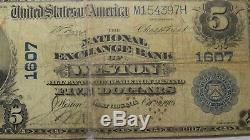 $5 1902 Weston West Virginia WV National Currency Bank Note Bill Ch #1607 PMG