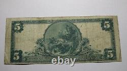 $5 1902 Wood River Illinois IL National Currency Bank Note Bill Ch. #11876 FINE
