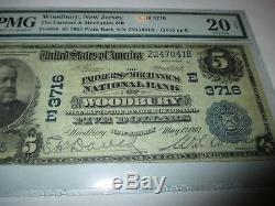 $5 1902 Woodbury New Jersey NJ National Currency Bank Note Bill #3716 VF PMG