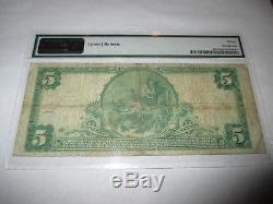 $5 1902 Worcester Massachusetts MA National Currency Bank Note Bill #7595 FINE