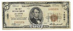 $5. 1929 AUSTIN, MINNESOTA National Currency Bank Note Bill Ch. #1690