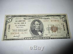 $5 1929 Alameda California CA National Currency Bank Note Bill VF #11942