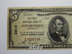 $5 1929 Albuquerque New Mexico NM National Currency Bank Note Bill #2614 FINE