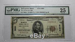 $5 1929 Arlington Iowa IA National Currency Bank Note Bill Ch. #9664 VF25 PMG