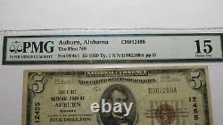 $5 1929 Auburn Alabama AL National Currency Bank Note Bill Ch. #12455 FINE PMG