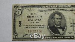 $5 1929 Batavia New York NY National Currency Bank Note Bill Ch. #340 RARE