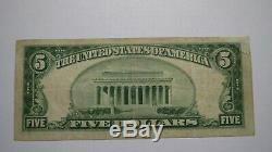 $5 1929 Belleville Illinois IL National Currency Bank Note Bill! Ch. #2154 FINE