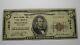 $5 1929 Belleville New Jersey Nj National Currency Bank Note Bill Ch #12019 Rare